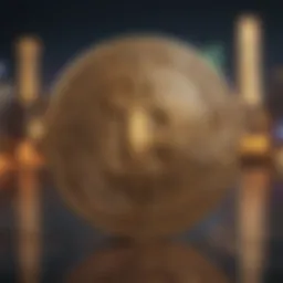 A digital currency symbol representing modern finance