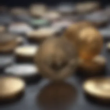 Diverse Cryptocurrency Coins A visual representation of cryptocurrency coins