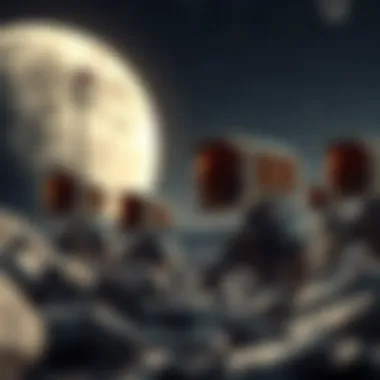 Illustration of advanced robotic miners on the moon